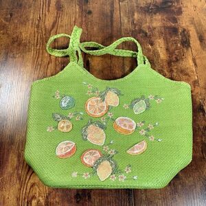 Capelli Straworld Tote‎ Bag Canvas Beach Bag Green Fruit  Theme